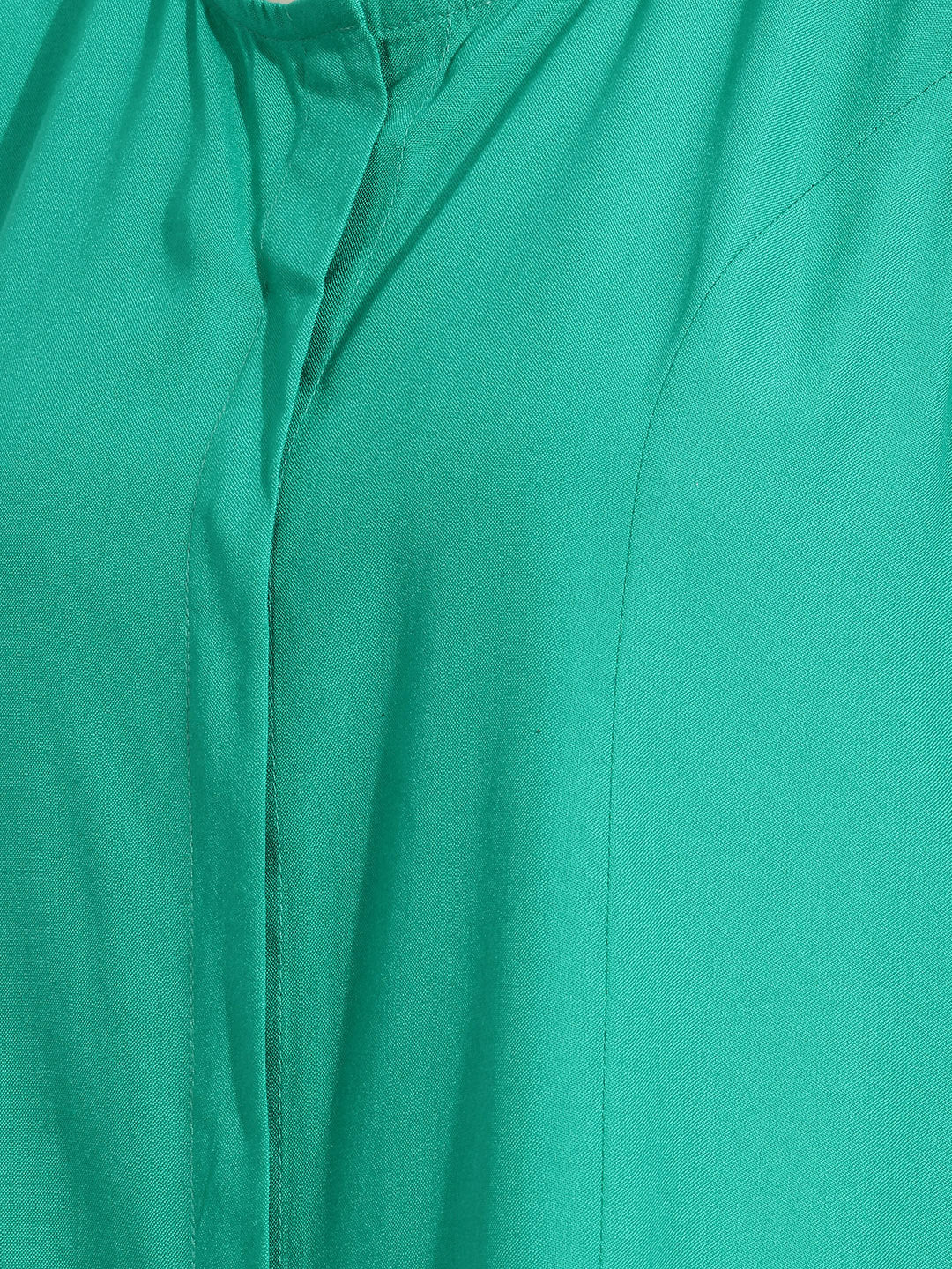 Janasya Green A-Line Rayon Top - Dista