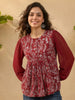 Janasya Maroon Peplum Georgette Top - Dista