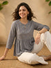 Janasya Grey A-Line Rayon Tunic - Dista