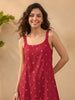 Janasya Magenta A-Line Rayon Tunic - Dista