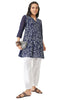 Janasya Navy Blue A-Line Georgette Tunic - Dista