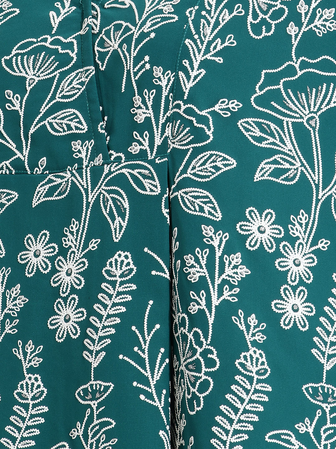 Janasya Teal A-Line Georgette Tunic - Dista