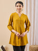 Janasya Mustard Straight Cotton Tunic - Dista