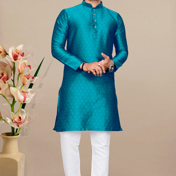 Neera Trendz Rama Jacquard Work Men's Kurta With Pyjama