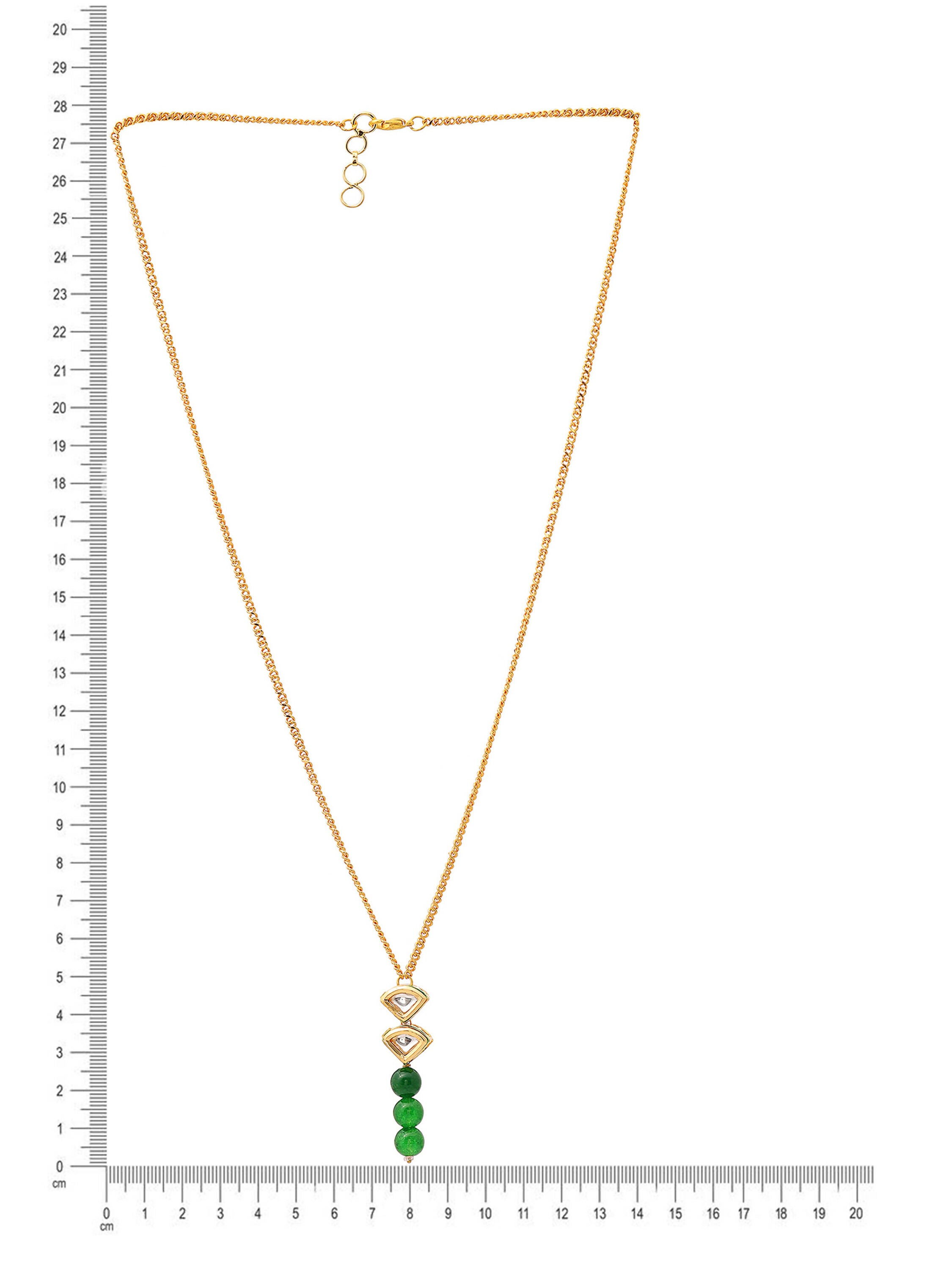 Ruby Raang Green Aventurine Kundan Necklace
