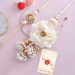 Thumbnail for trueBrowns X Voylla White Pearls And Kundan Gems Bhaiya Bhabhi Lumba Rakhi