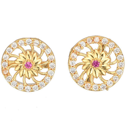 AanyaCentric Gold Plated Mangalsutra with Pendant, 2 Pair Earrings - Distacart