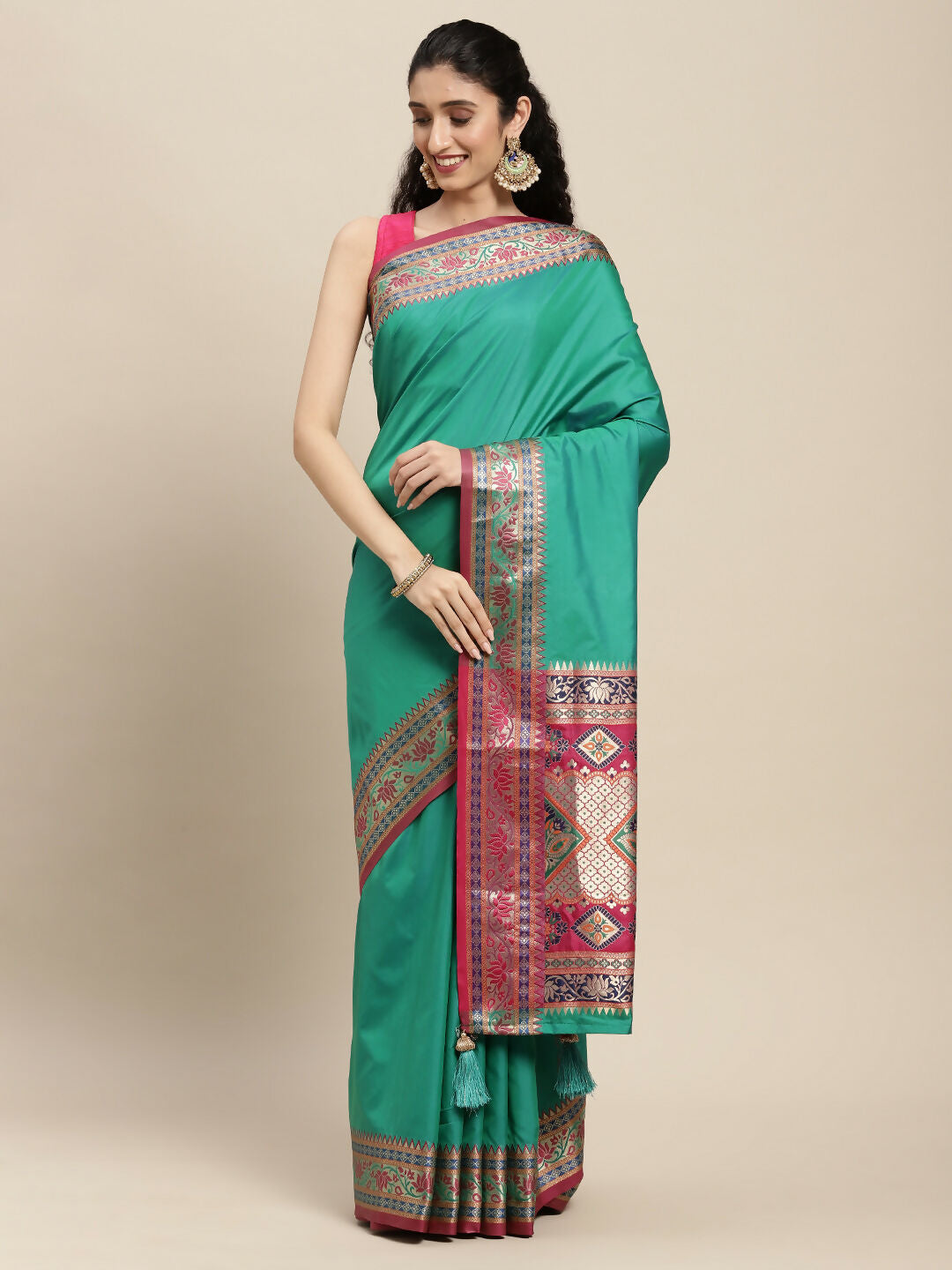 Astita Silk Blend Rama Saree