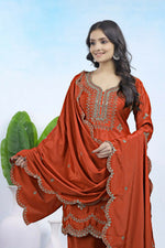 Thumbnail for Joban Fashion Maroon Crepe Embroidered Sharara Set - Distacart