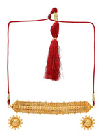 Thumbnail for Ruby Raang Golden Choker with Round Studs