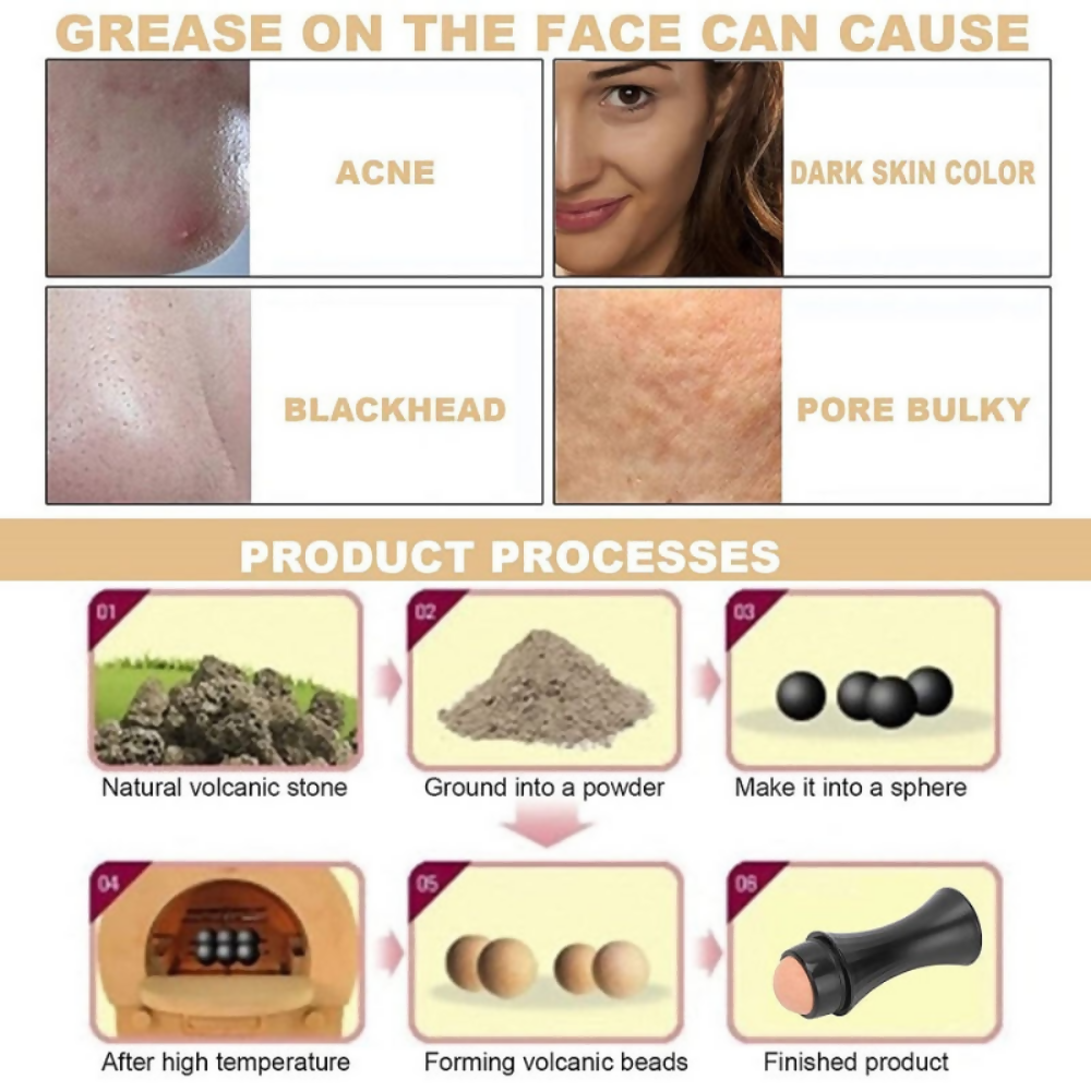 Bronson Professional Oil Absorbing Volcanic Face Roller - Dista
