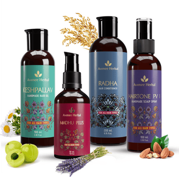 Avimee Herbal Anti Hair Fall Kit - Controls Hair Fall and Nourishes Hair Root, With Rosemary, Amla, Methi & Bhringraj - Distacart
