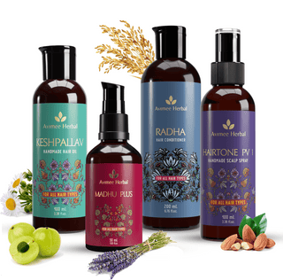 Avimee Herbal Anti Hair Fall Kit - Controls Hair Fall and Nourishes Hair Root, With Rosemary, Amla, Methi & Bhringraj - Distacart