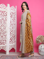 Thumbnail for Jyoti Fashion Women's Grey Cotton Floral Digital Print with Resham Thread Work Kurta with Trouser & Dupatta - Distacart