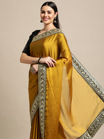 Thumbnail for Jyoti Fashion Women's Yellow Rangoli Silk Embroidered Designer Saree with Blouse - Distacart