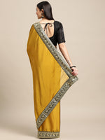 Thumbnail for Jyoti Fashion Women's Yellow Rangoli Silk Embroidered Designer Saree with Blouse - Distacart