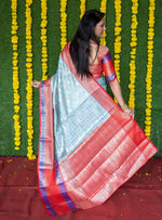 Thumbnail for Jyoti Fashion Women's Sky Blue Kanchipuram Silk Zari Woven Saree with Blouse - Distacart