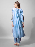 Thumbnail for Jyoti Fashion Women's Sky Blue Cotton Blend Embroidered Kurta Set - Distacart