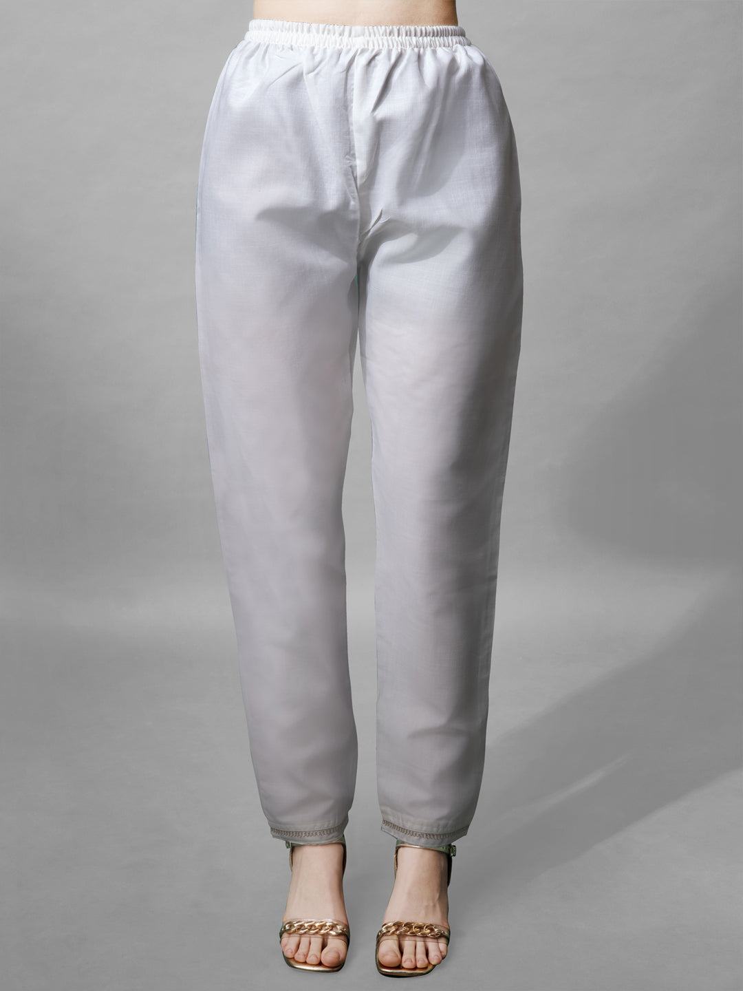 Jyoti Fashion Women's White Cotton Blend Embroidered Kurta Set - Distacart