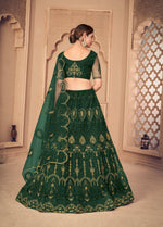 Thumbnail for Jyoti Fashion Women's Dark Green Net Thread Embroidered Designer Lehenga Choli Set - Distacart