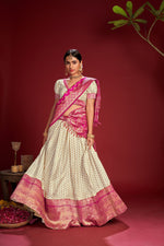 Thumbnail for Jyoti Fashion Women's White Jacquard Zari Woven Designer Lehenga Choli Set - Distacart