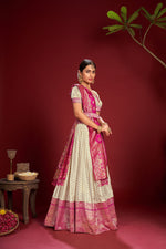 Thumbnail for Jyoti Fashion Women's White Jacquard Zari Woven Designer Lehenga Choli Set - Distacart