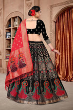 Thumbnail for Jyoti Fashion Women's Black Jacquard Zari Woven Designer Lehenga Choli Set - Distacart