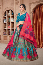 Thumbnail for Jyoti Fashion Women's Sky Blue Jacquard Zari Woven Designer Lehenga Choli Set - Distacart