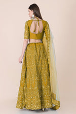 Thumbnail for Jyoti Fashion Women's Mustard Taffeta Silk Thread Embroidered Designer Lehenga Choli Set - Distacart