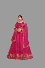 Thumbnail for Jyoti Fashion Women's Pink Net Thread Embroidered Designer Lehenga Choli Set - Distacart