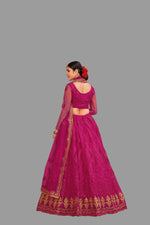 Thumbnail for Jyoti Fashion Women's Pink Net Thread Embroidered Designer Lehenga Choli Set - Distacart