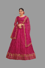 Thumbnail for Jyoti Fashion Women's Pink Net Thread Embroidered Designer Lehenga Choli Set - Distacart