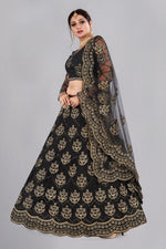 Thumbnail for Jyoti Fashion Women's Black Net Thread Embroidered Designer Lehenga Choli Set - Distacart