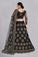 Thumbnail for Jyoti Fashion Women's Black Net Thread Embroidered Designer Lehenga Choli Set - Distacart
