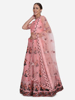Thumbnail for Jyoti Fashion Women's Baby Pink Net Thread Embroidered Lehenga Choli with Dupatta - Distacart