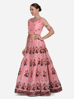 Thumbnail for Jyoti Fashion Women's Baby Pink Net Thread Embroidered Lehenga Choli with Dupatta - Distacart