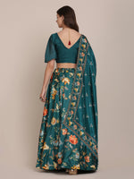 Thumbnail for Jyoti Fashion Women's Teal Chinon Floral Printed Lehenga Choli with Dupatta - Distacart