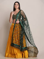 Thumbnail for Jyoti Fashion Women's Yellow Satin Silk Platted Work Lehenga Choli with Dupatta - Distacart