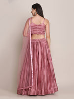 Thumbnail for Jyoti Fashion Women's Dusty Pink Satin Silk Platted Work Lehenga Choli with Dupatta - Distacart