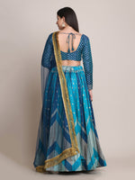 Thumbnail for Jyoti Fashion Women's Rama Silk Blend Zari Woven Lehenga Choli with Dupatta - Distacart