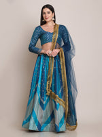 Thumbnail for Jyoti Fashion Women's Rama Silk Blend Zari Woven Lehenga Choli with Dupatta - Distacart