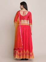 Thumbnail for Jyoti Fashion Women's Pink Silk Blend Zari Woven Lehenga Choli with Dupatta - Distacart