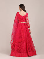 Thumbnail for Jyoti Fashion Women's Pink Net Thread Embroidered Lehenga Choli with Dupatta - Distacart
