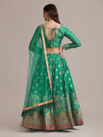 Thumbnail for Jyoti Fashion Women's Rama Jacquard Silk Gold Woven Work Lehenga Choli with Dupatta - Distacart
