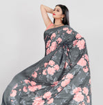 Thumbnail for Jyoti Fashion Women's Multicolor Pure Japan Satin Digital Printed Designer Saree with Blouse - Distacart