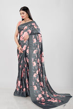 Thumbnail for Jyoti Fashion Women's Multicolor Pure Japan Satin Digital Printed Designer Saree with Blouse - Distacart