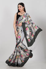 Thumbnail for Jyoti Fashion Women's Multicolor Pure Japan Satin Digital Printed Designer Saree with Blouse - Distacart