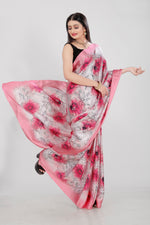 Thumbnail for Jyoti Fashion Women's Multicolor Pure Japan Satin Digital Printed Designer Saree with Blouse - Distacart