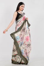 Thumbnail for Jyoti Fashion Women's Multicolor Pure Japan Satin Digital Printed Designer Saree with Blouse - Distacart