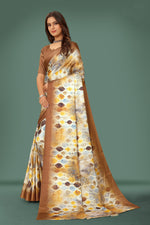 Thumbnail for Jyoti Fashion Women's Multicolor Pure Japan Satin Digital Printed Designer Saree with Blouse - Distacart